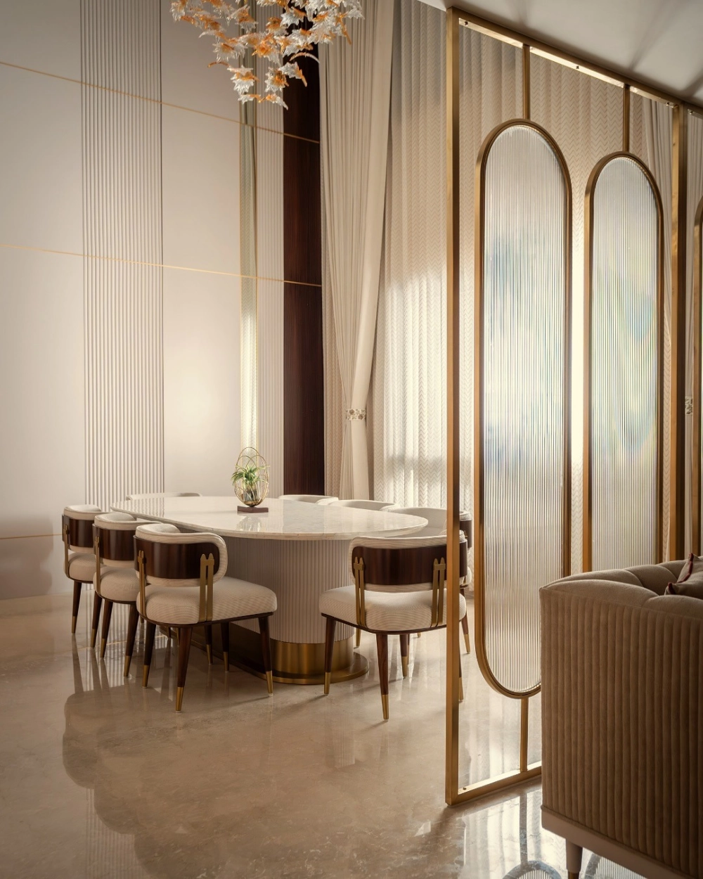 Vẻ đẹp bề thế của bàn ăn mặt đá howard nhập khẩu