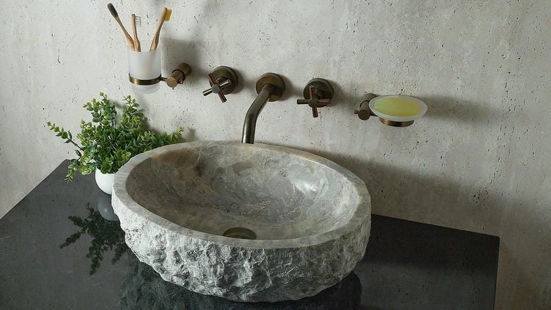 Bàn đá lavabo cho phòng tắm tinh giản gọn