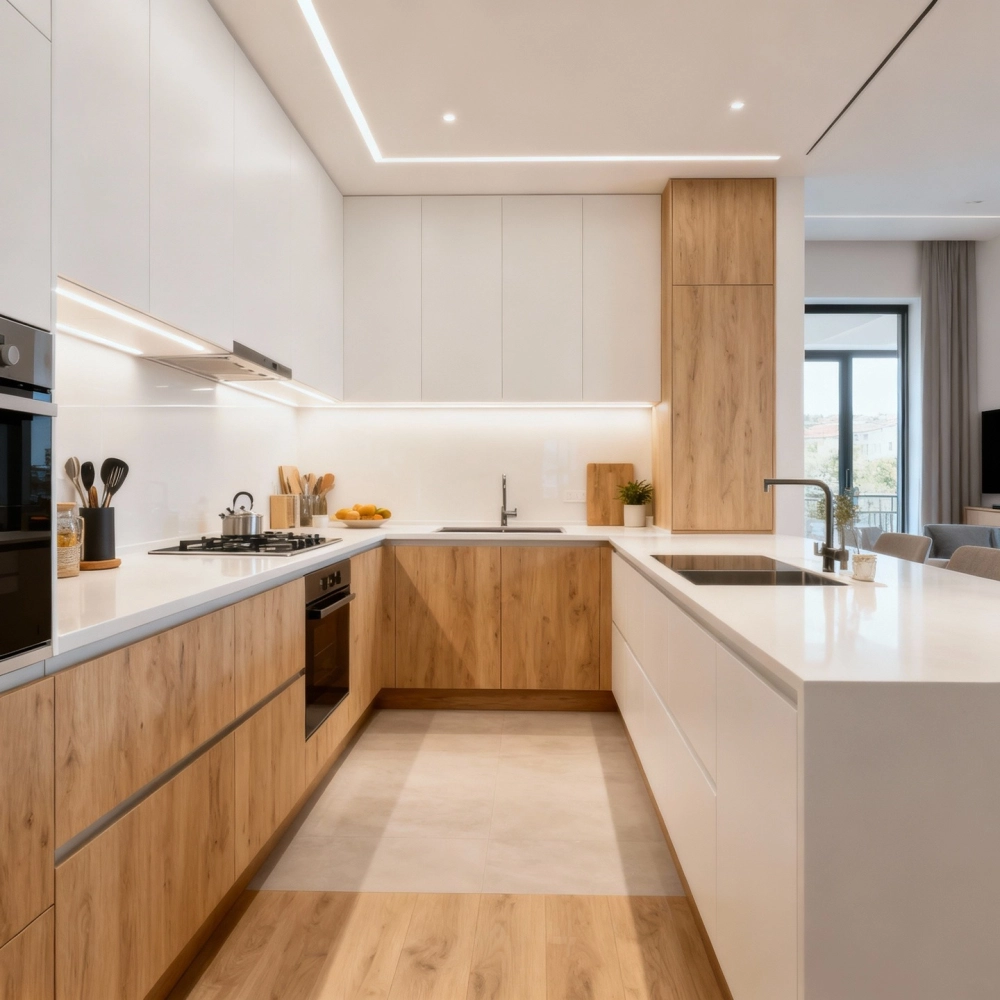 Bố trí công năng bếp chữ l khoa học cho gia đình việt