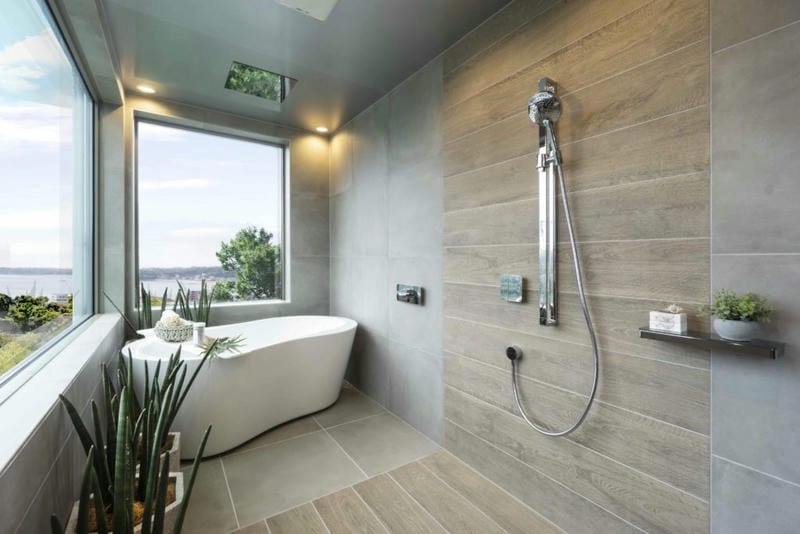 Cây cảnh nhà tắm làm mềm không gian sinh hoạt