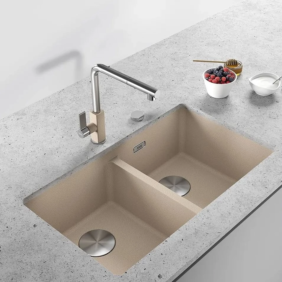 Chậu rửa bát inox 304 đúc liền khối lắp âm bàn đá sang trọng