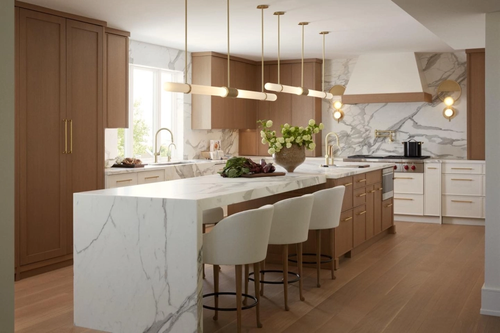 Thiết kế đảo bếp đẹp với phong cách hiện đại tối giản