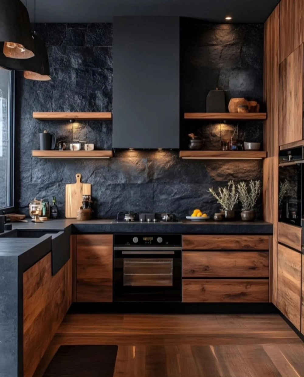 Thiết kế decor phòng bếp chung cư hiện đại tối giản