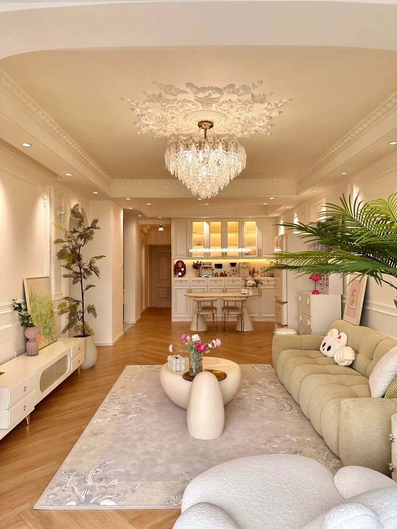 Không gian sáng bừng nhờ decor phòng khách ánh sáng đẹp