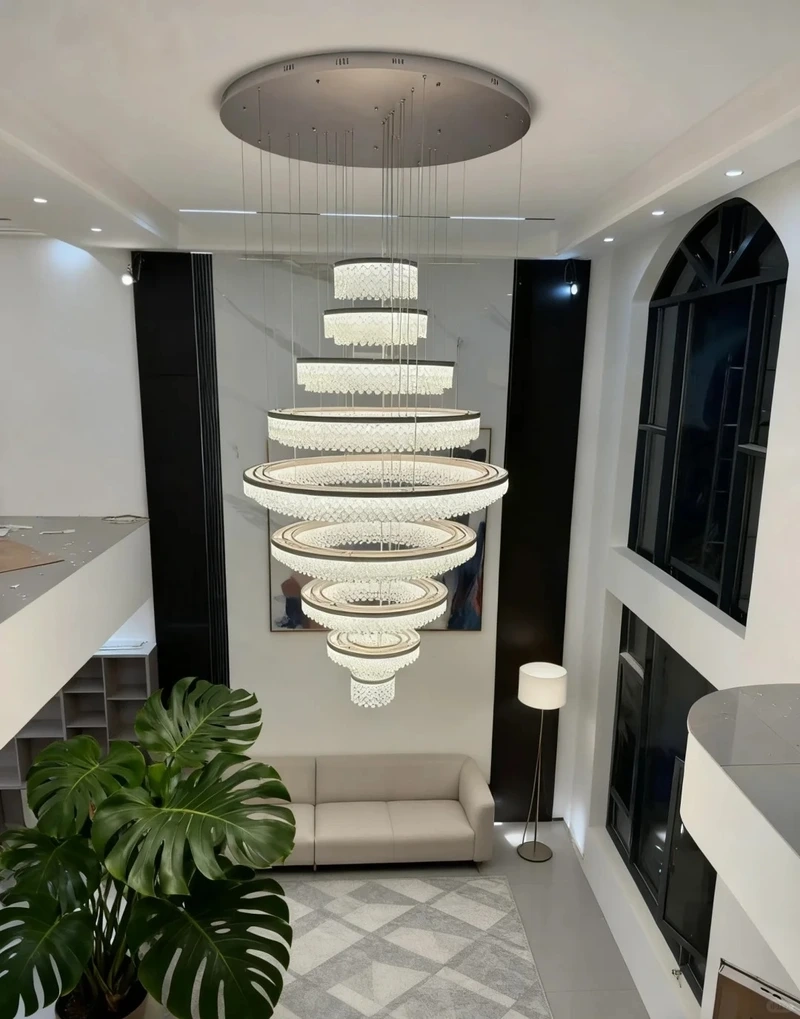 Tối ưu không gian cùng đèn chùm phòng khách trần thấp