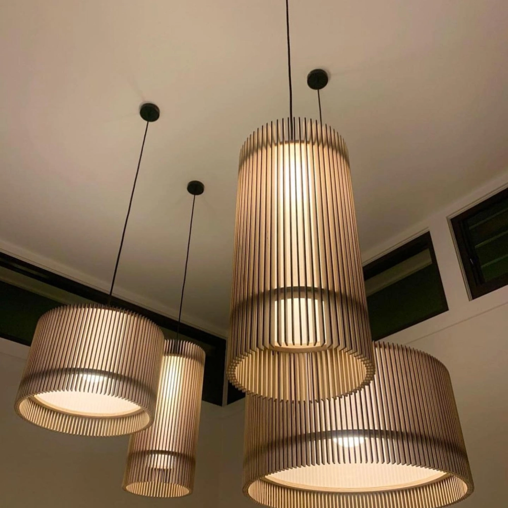 Mẫu đèn thả bàn ăn dài phù hợp cho bàn ăn hình chữ nhật lớn