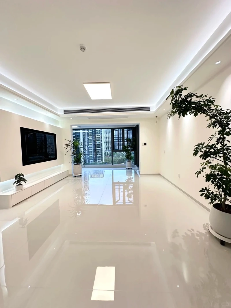 Tinh tế và gọn gàng với gạch lát nền phòng khách phong cách tối giản