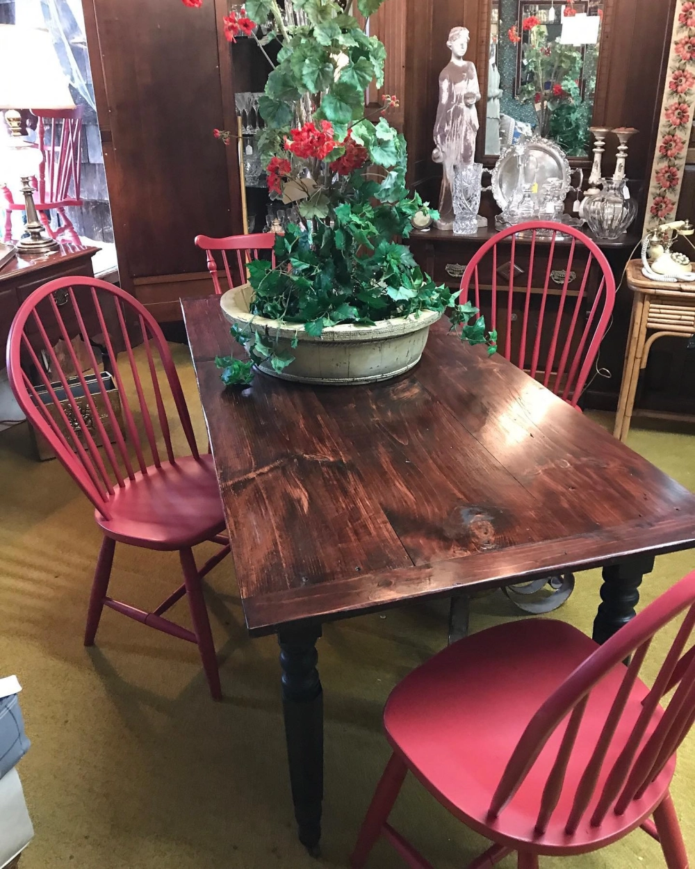 Bộ ghế ăn gỗ sồi tự nhiên chắc chắn cho phòng bếp ấm cúng