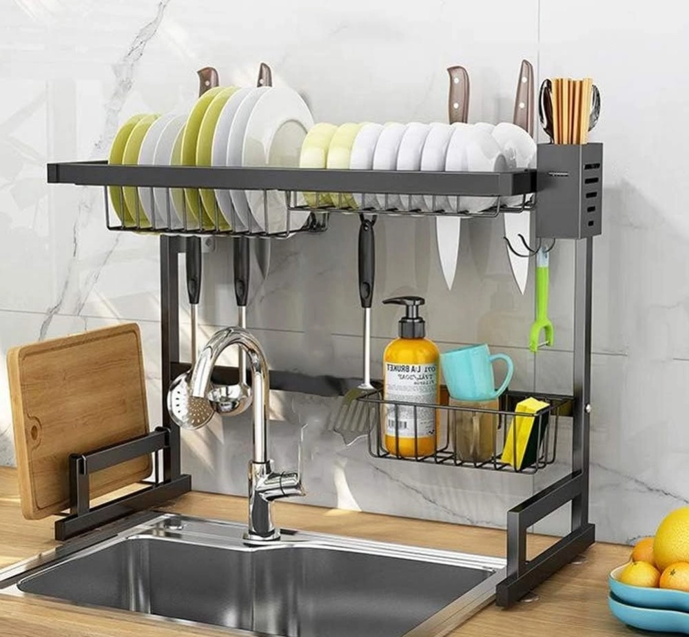 Thiết kế kệ úp bát đĩa trên bồn rửa tiện lợi khi rửa dọn