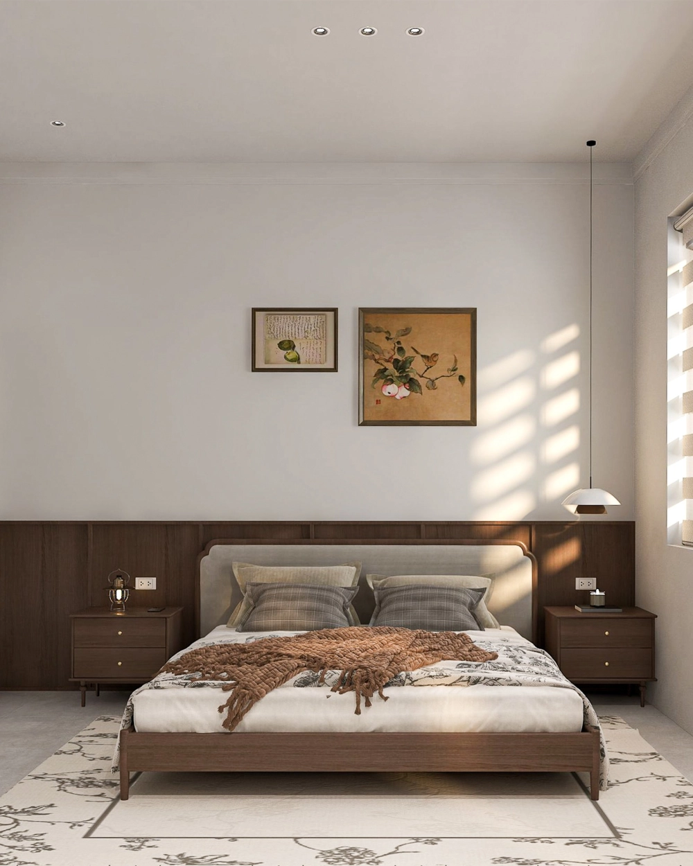 Sự rộng rãi của giường ngủ gỗ 1m8 trong phòng master