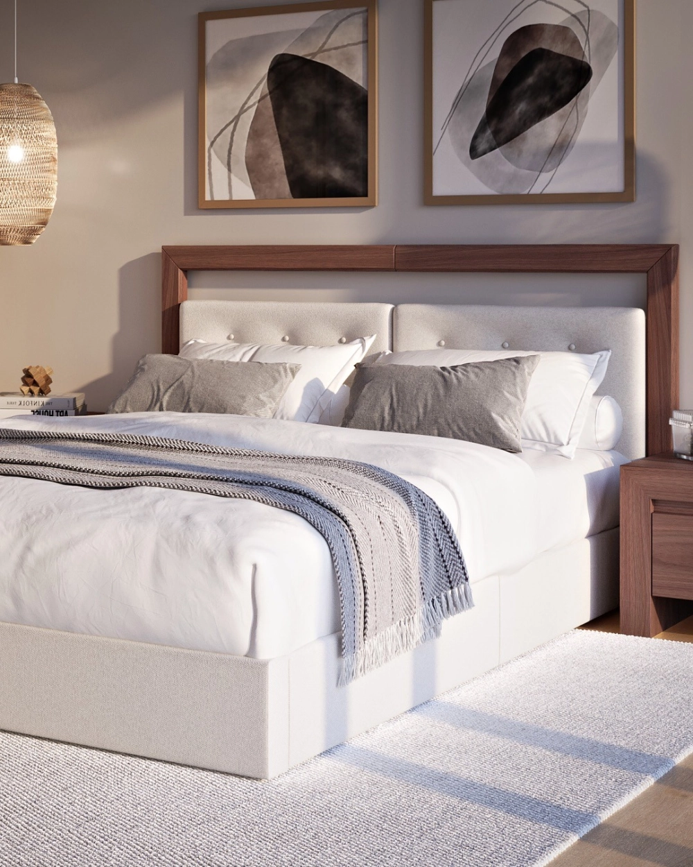 Vân gỗ sắc nét đặc trưng của giường ngủ gỗ hương đá