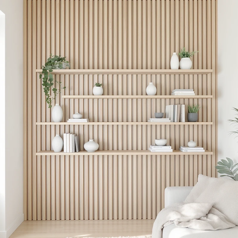 Tối ưu không gian nhờ lam gỗ trang trí vách ngăn