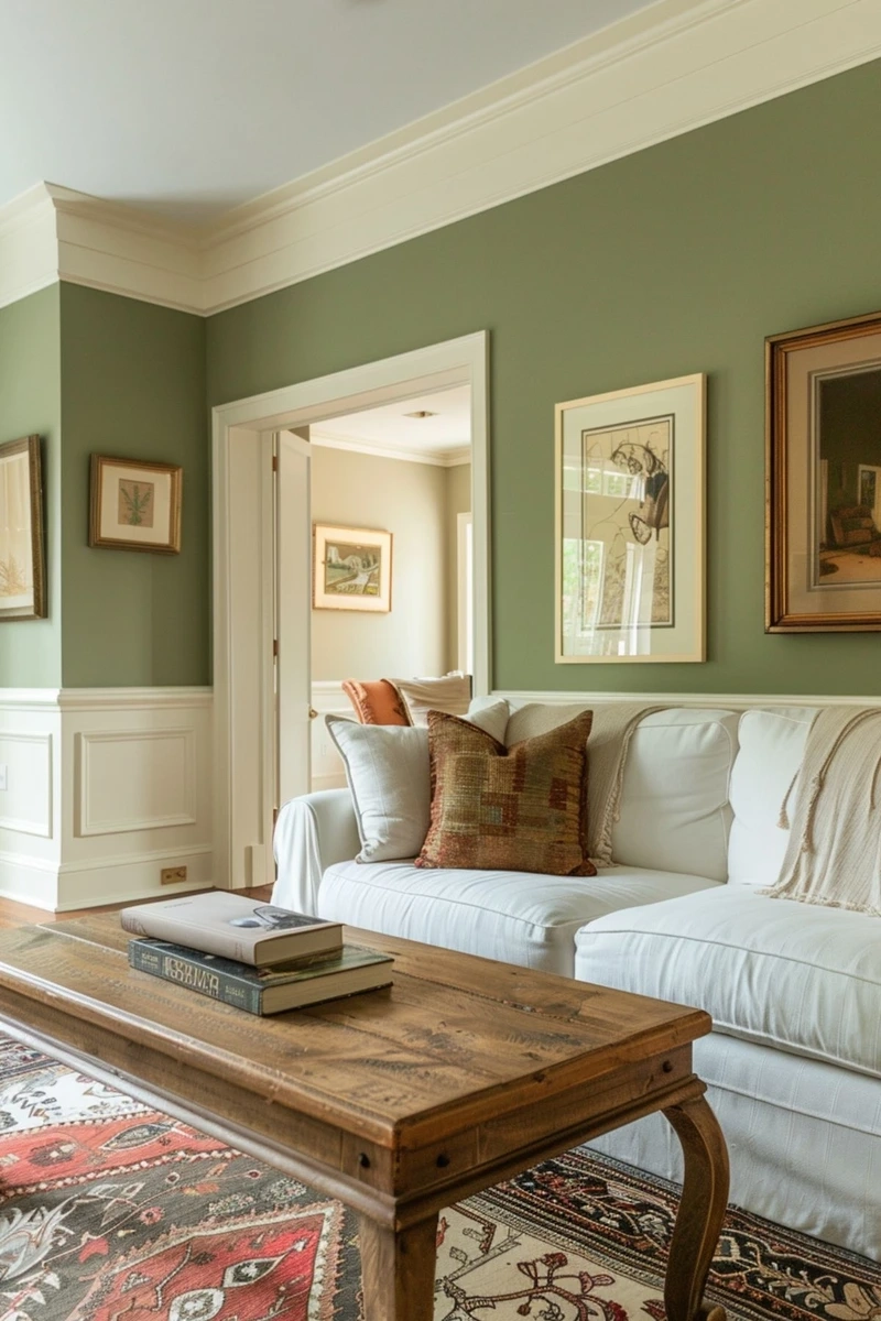 Cảm giác rộng rãi nhờ màu sơn phòng khách mở rộng không gian