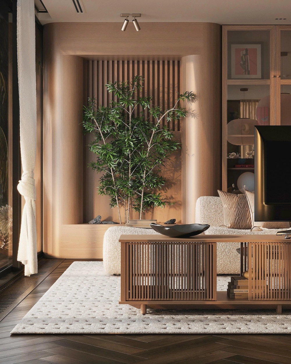 Không gian phòng ăn đẹp hiện đại với thiết kế mở liên thông phòng khách và bếp