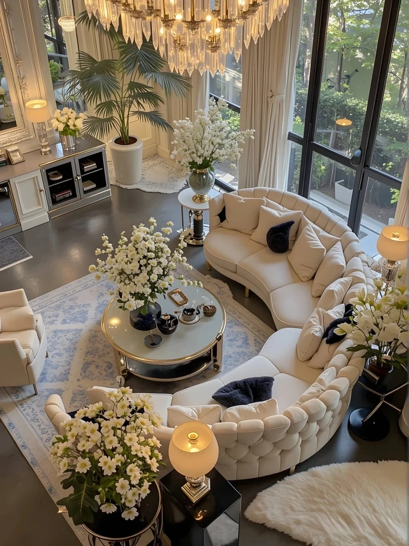 Vẻ đẹp cổ điển tinh tế phòng khách biệt thự cổ điển