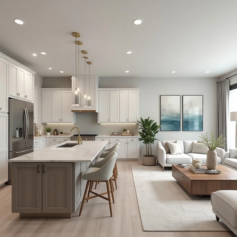 Nhỏ gọn nhưng đầy đủ tiện ích phòng khách liền bếp nhỏ gọn