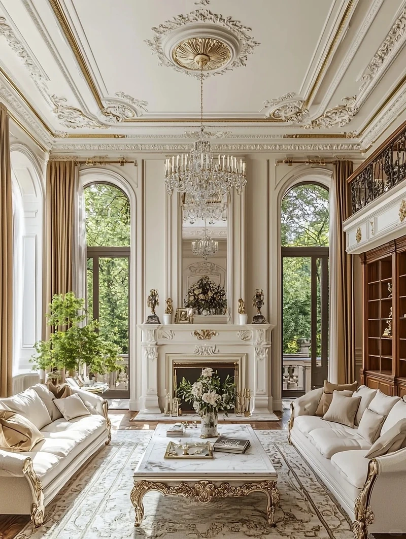 Đẳng cấp thượng lưu tại phòng khách tân cổ điển luxury