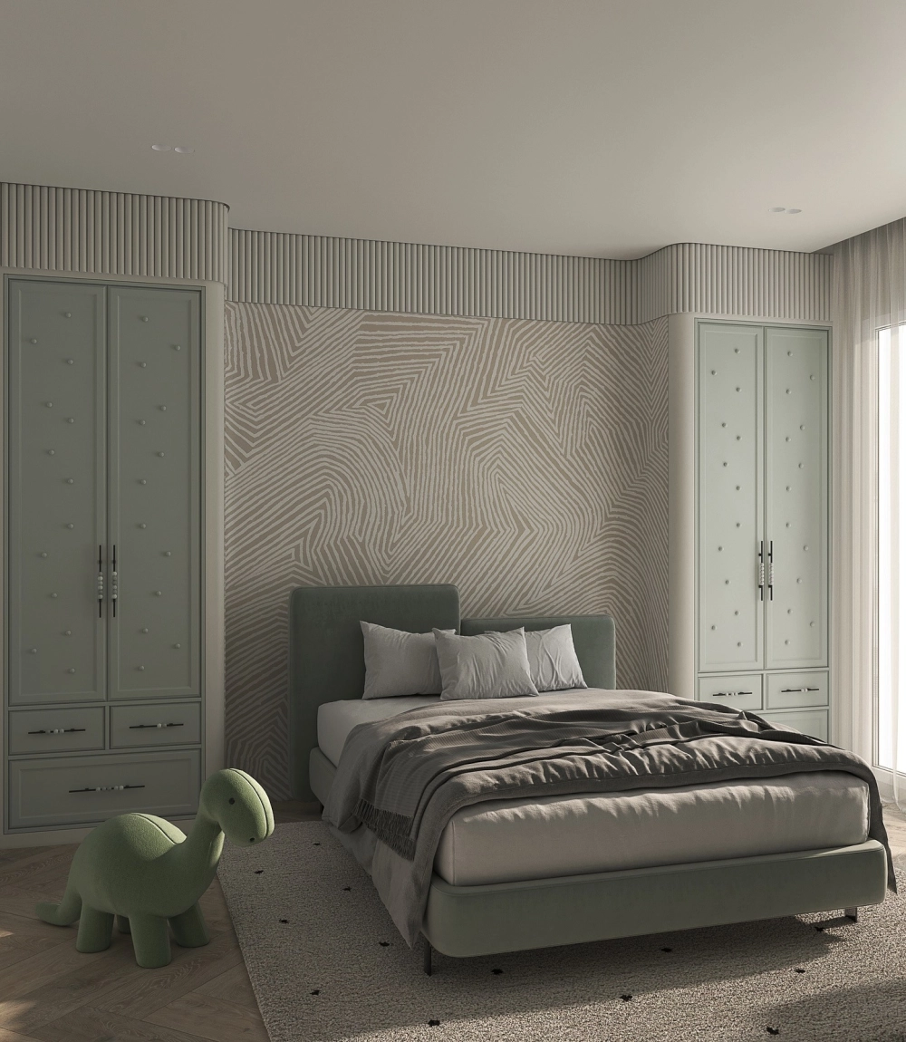 Nội thất phòng ngủ bé gái hiện đại đơn giản tông trắng