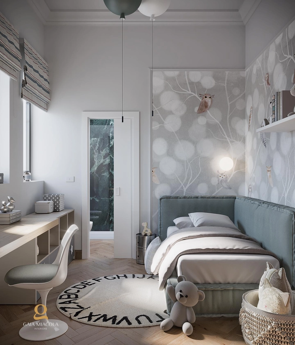 Ý tưởng trang trí phòng ngủ bé trai đơn giản phong cách scandinavian