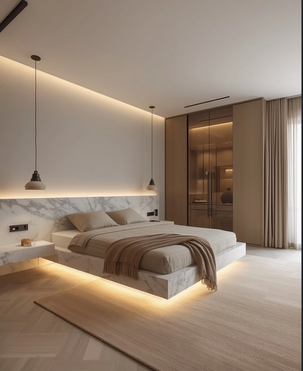 Góc nhìn toàn cảnh mẫu phòng ngủ đẹp cho nữ màu hồng pastel