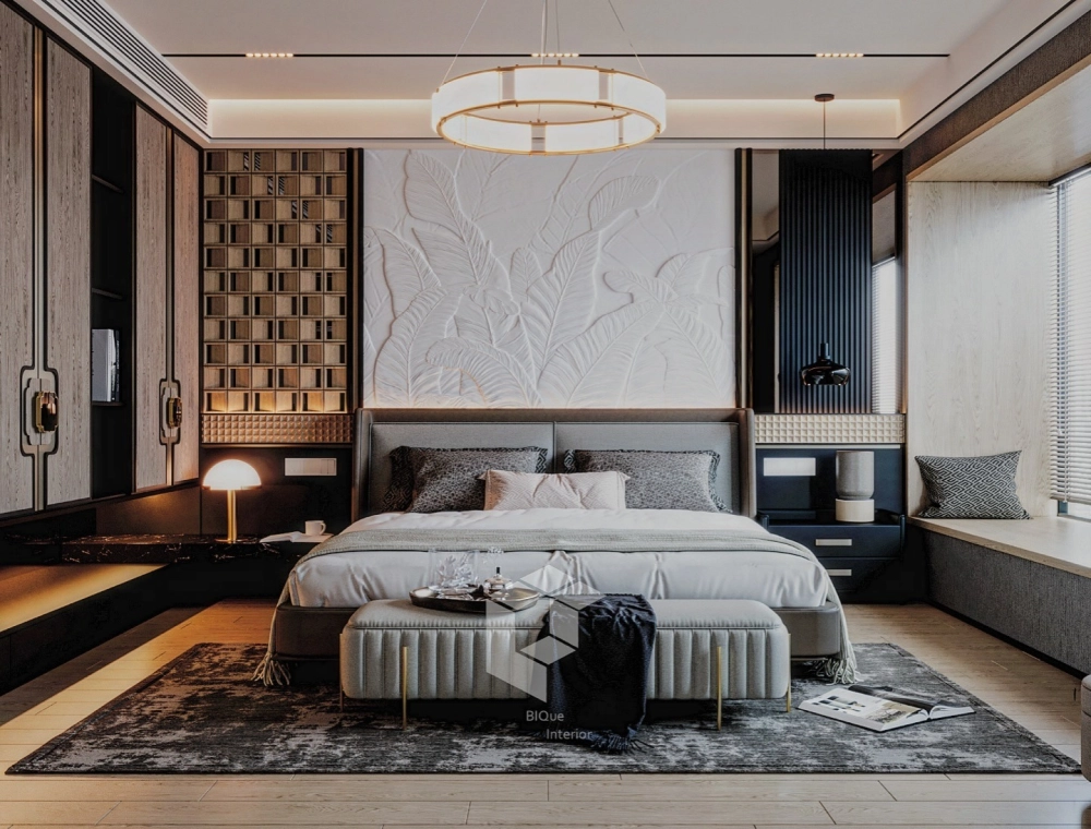 Ý tưởng thiết kế phòng ngủ hiện đại cho nam với gam màu trầm