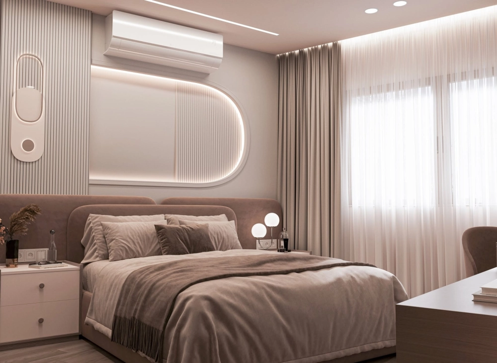 Không gian phòng ngủ master biệt thự vườn gần gũi thiên nhiên