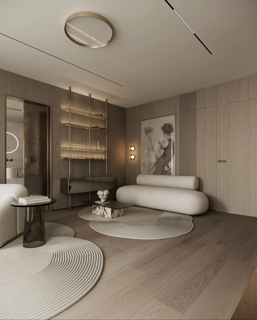 Hệ thống đèn phòng ngủ master thả trần tạo điểm nhấn độc đáo