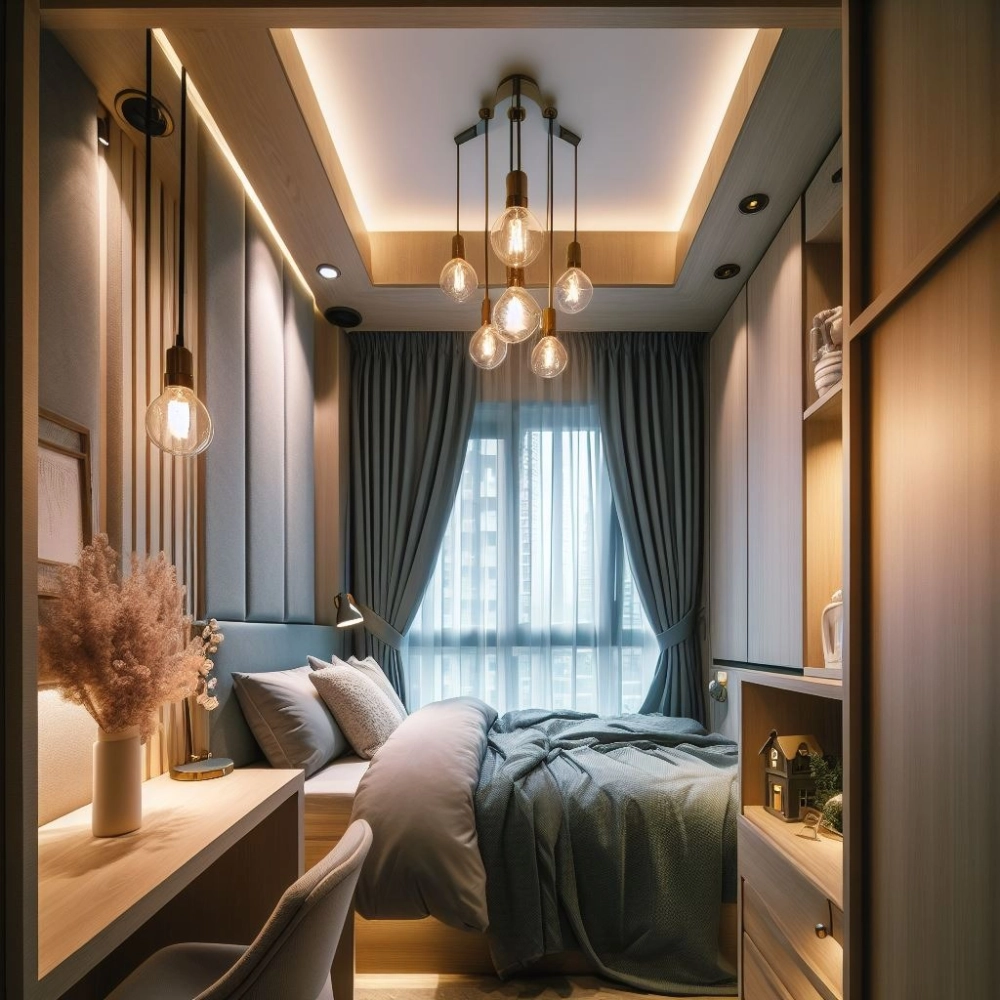 Góc decor phòng ngủ nhỏ chill với thảm trải sàn lông cừu