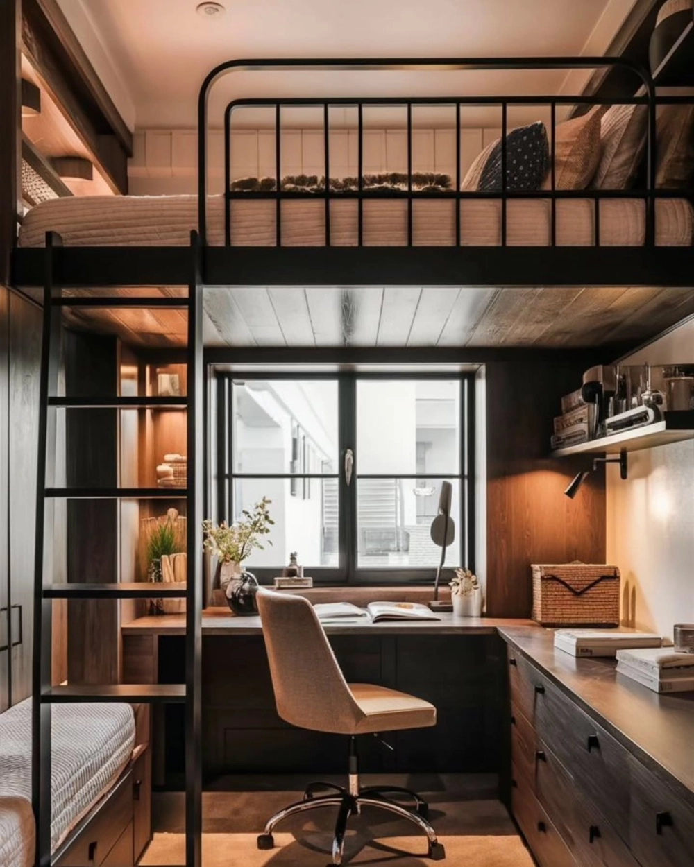 Hệ nội thất phòng ngủ nhỏ thông minh gấp gọn cực tiện lợi