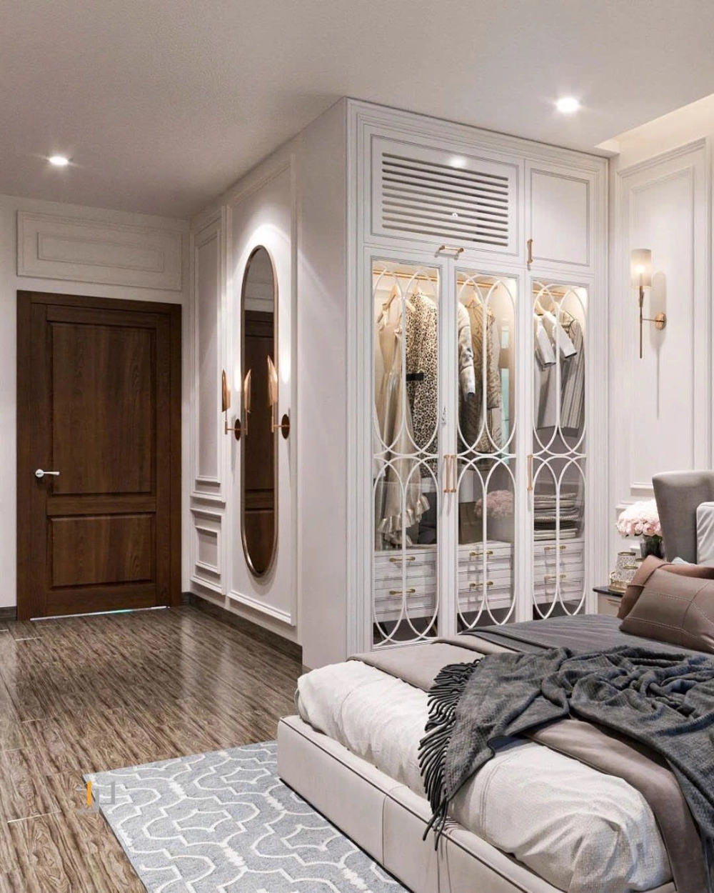 Mẫu rèm cửa phòng ngủ tân cổ điển chất liệu gấm cao cấp