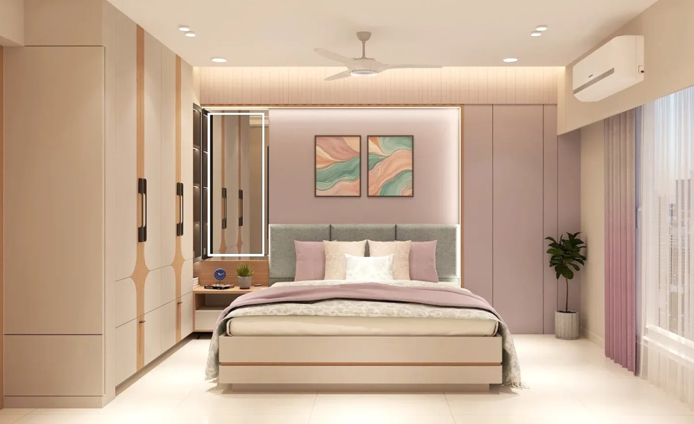 Đèn ngủ cho vợ chồng thiết kế hiện đại ánh sáng vàng ấm