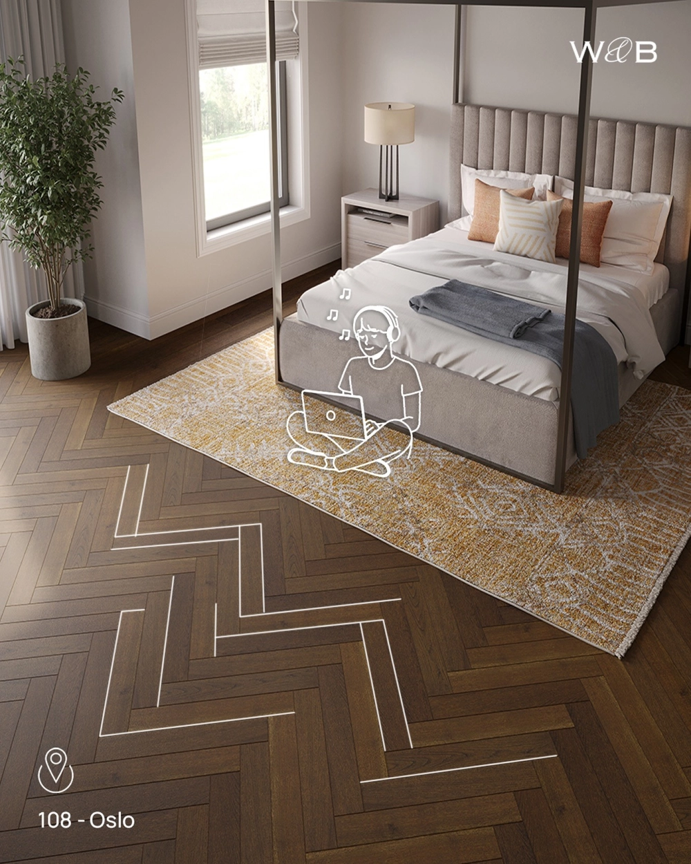 Không gian ấm cúng với sàn gỗ Thái Lan có khả năng chống trầy xước