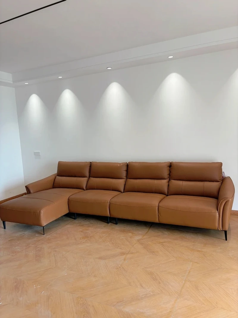 Bố trí thông minh với sofa da chữ L