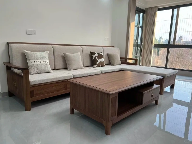 Hoàn thiện căn phòng cùng sofa gỗ phòng khách