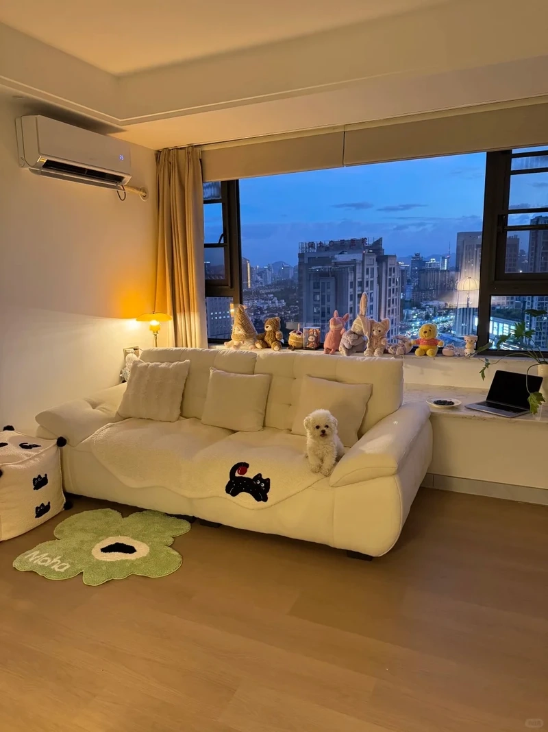 Mềm mại và ấm cúng nhờ sofa phòng khách bọc nỉ