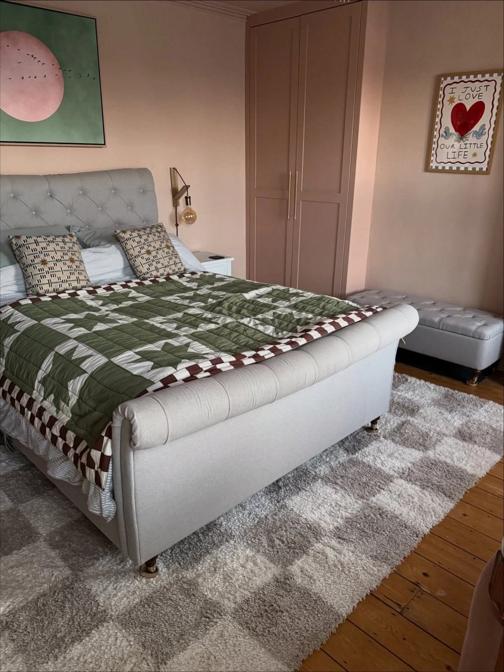 Trang trí không gian hoài cổ với thảm phòng ngủ phong cách vintage