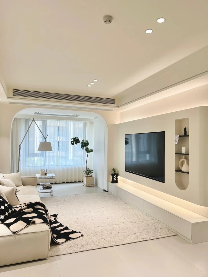 Ánh sáng hài hòa nhờ trần thạch cao phòng khách ánh sáng đẹp