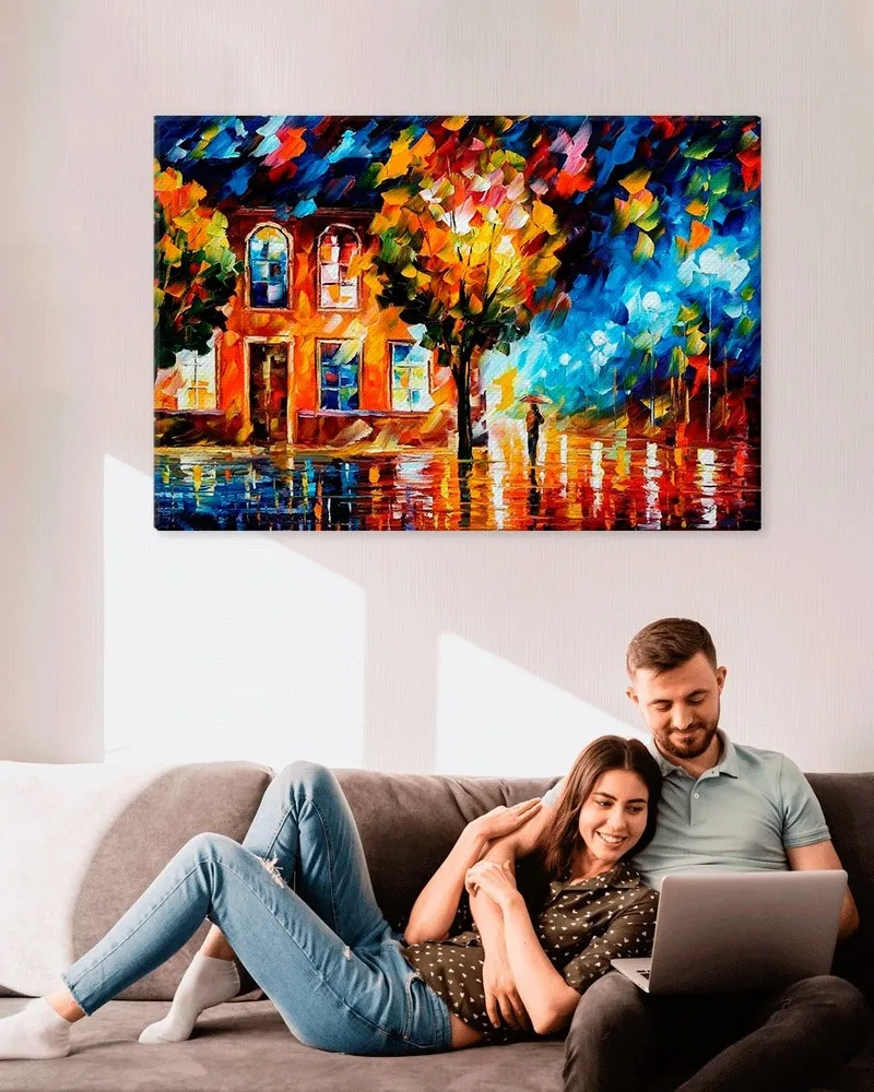 Tạo điểm nhấn với ảnh tranh canvas trang trí phòng khách