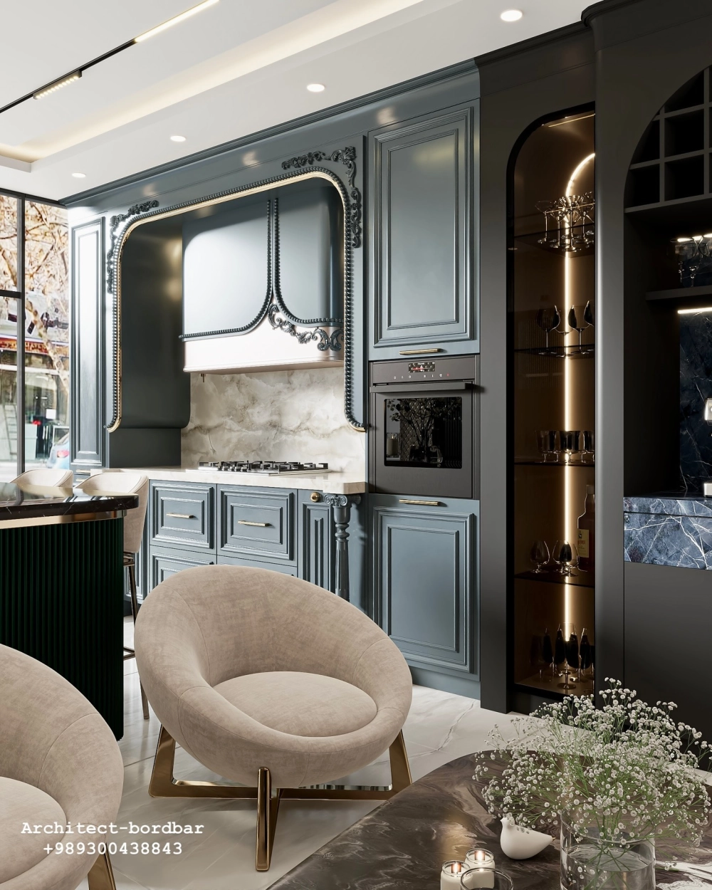 Thiết kế tủ bếp đẹp có cửa sổ đón ánh sáng tự nhiên