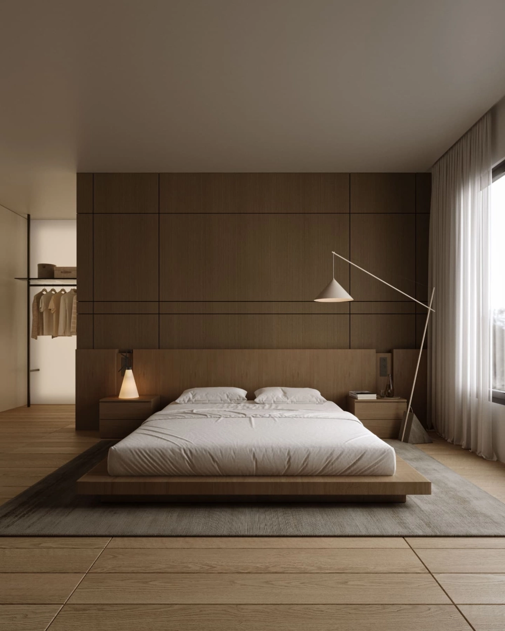 Sự phản chiếu ấn tượng của vách đầu giường acrylic bóng gương