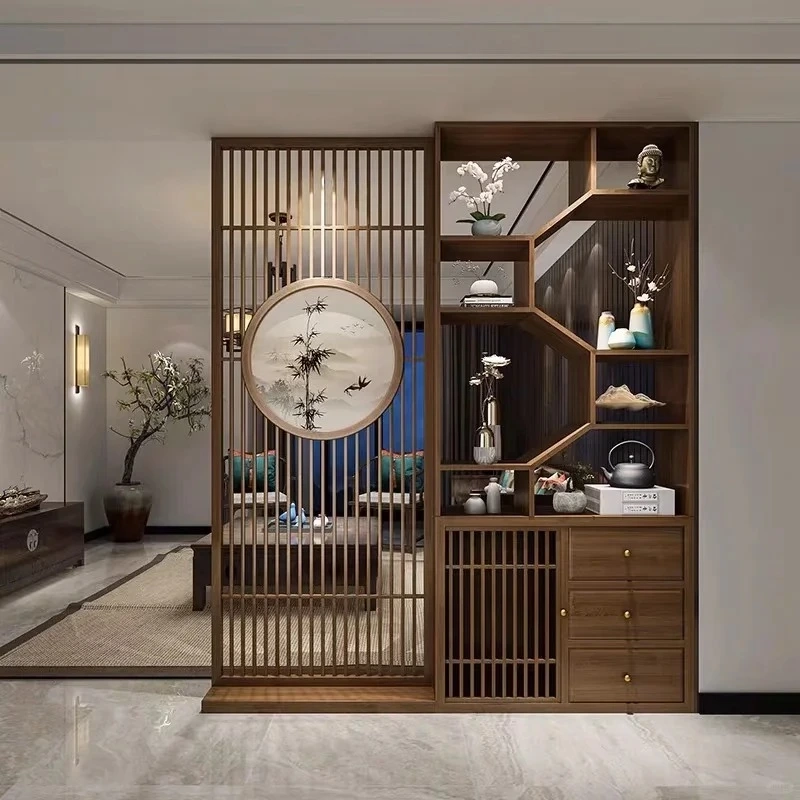 Ấm cúng và tự nhiên cùng vách ngăn phòng khách bằng gỗ