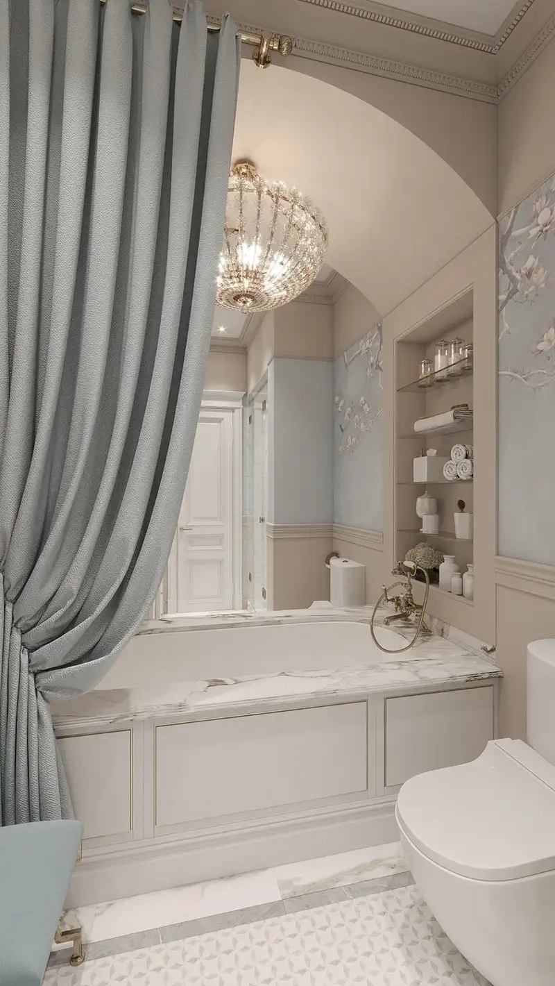 Nhà vệ sinh tân cổ điển thiết kế đẹp chuẩn phong cách