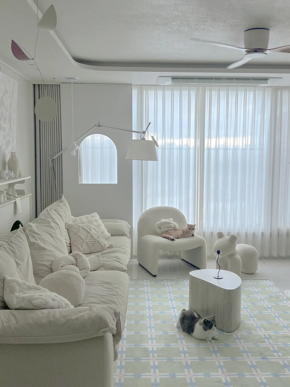 Thảm trang trí phòng khách phong cách Bắc Âu tối giản