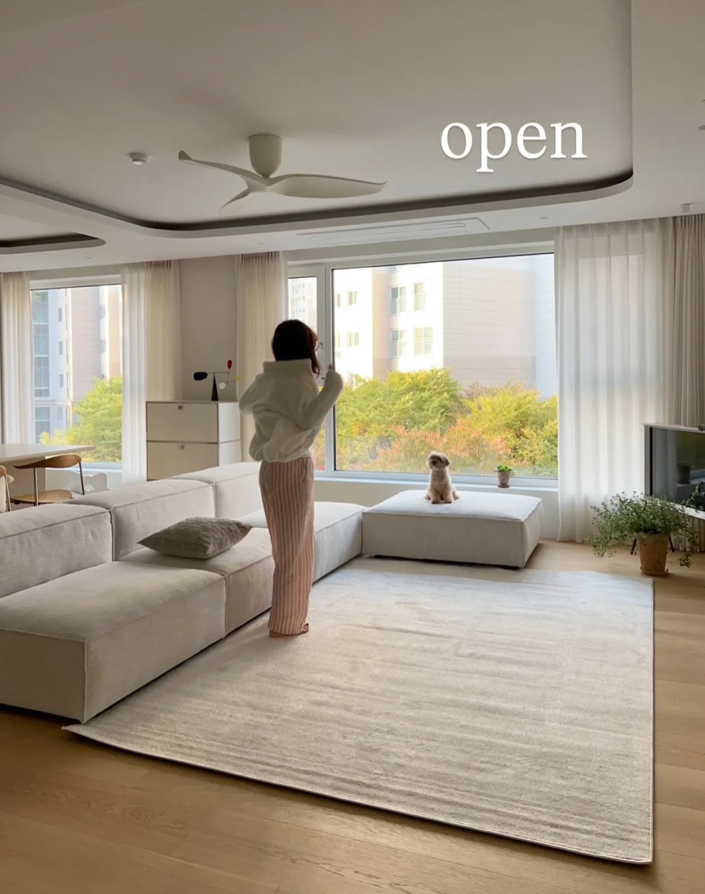 Mẫu thảm họa tiết trừu tượng làm điểm nhấn nội thất