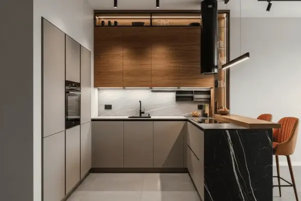 Bếp hình chữ U đẹp - Bí quyết mở rộng không gian bếp