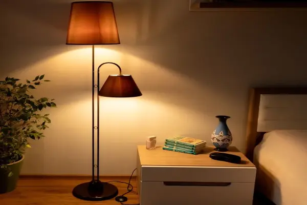 Ảnh đèn cây đứng hiện đại tạo điểm nhấn không gian sống