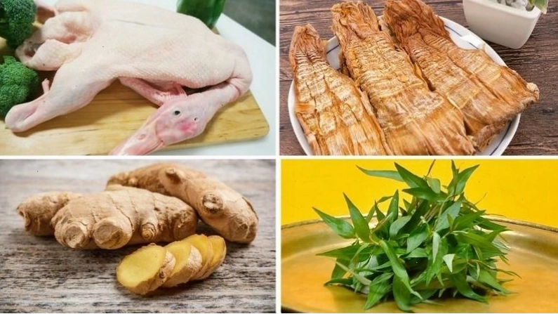 Các nguyên liệu cần thiết để thực hiện cách làm măng chua nấu vịt