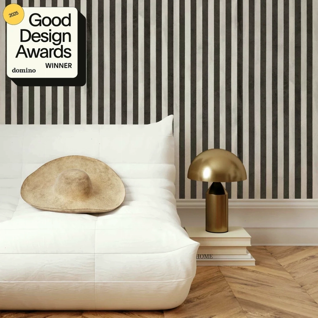 Shift peel and stick wallpaper by Bobby Berk in slate grey