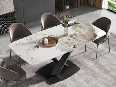 Bộ sưu tập bàn ăn mặt đá cẩm thạch sang trọng quý phái