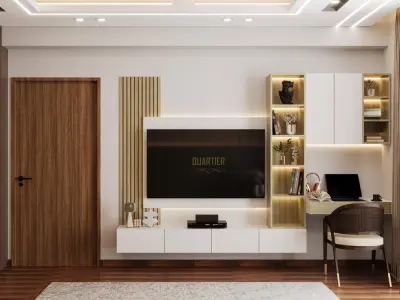 Mẫu bàn làm việc kết hợp kệ sách đẹp cho phòng ngủ Master